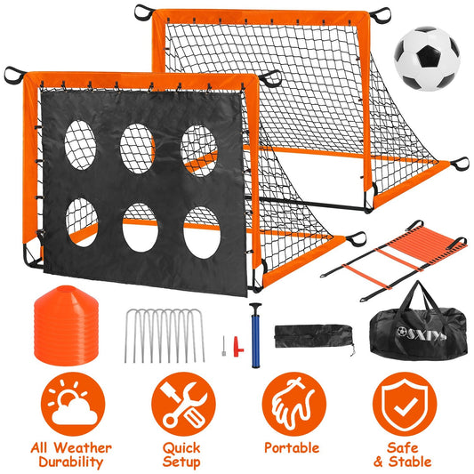 Kids Portable Soccer Goal Set with Training Accessories