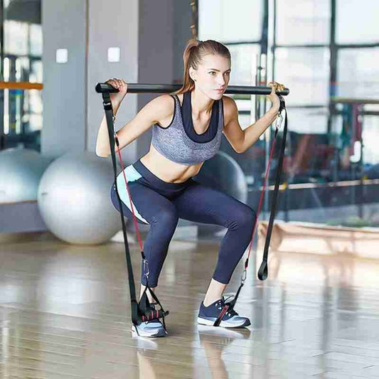 Pilates Bar Kit with Resistance Bands – Portable Home Workout & Stretching Equipment