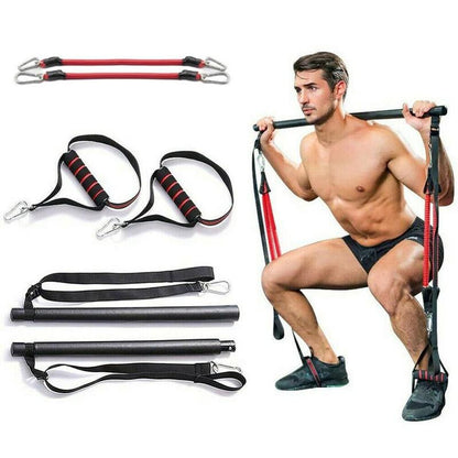 Pilates Bar Kit with Resistance Bands – Portable Home Workout & Stretching Equipment
