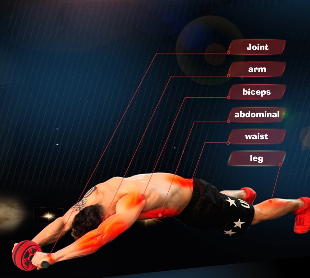 Silent TPR Ab Roller – Core & Belly Workout Trainer for Home Gym