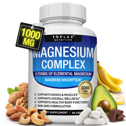 Magnesium Complex 1000mg 8-in-1 – Bone, Muscle & Energy Support Capsules (90ct)