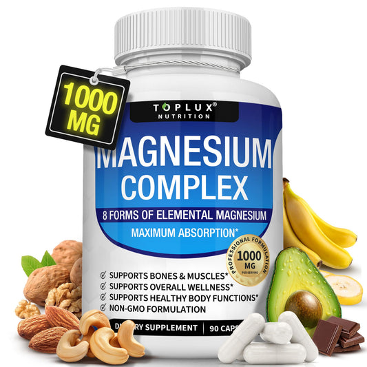Magnesium Complex 1000mg 8-in-1 – Bone, Muscle & Energy Support Capsules (90ct)