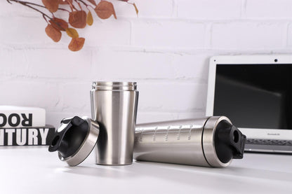 304 Stainless Steel Protein Shaker Bottle with Lid & Shake Ball