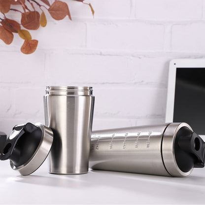 304 Stainless Steel Protein Shaker Bottle with Lid & Shake Ball