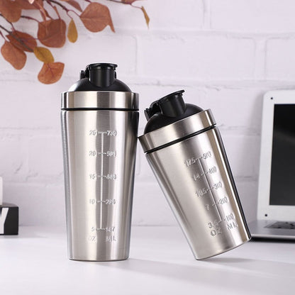 304 Stainless Steel Protein Shaker Bottle with Lid & Shake Ball