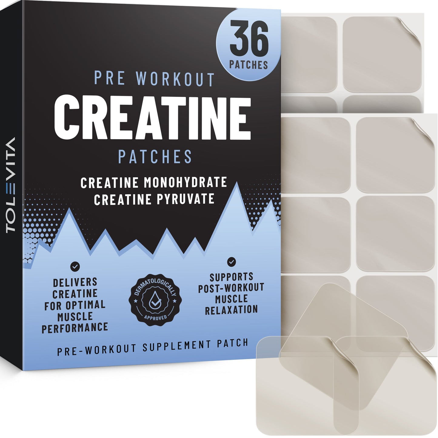 Creatine Pre-Workout Patches – Monohydrate & Pyruvate (36 Patches)**