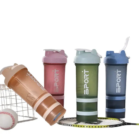 450ml Three-Layer Plastic Protein Shaker Bottle