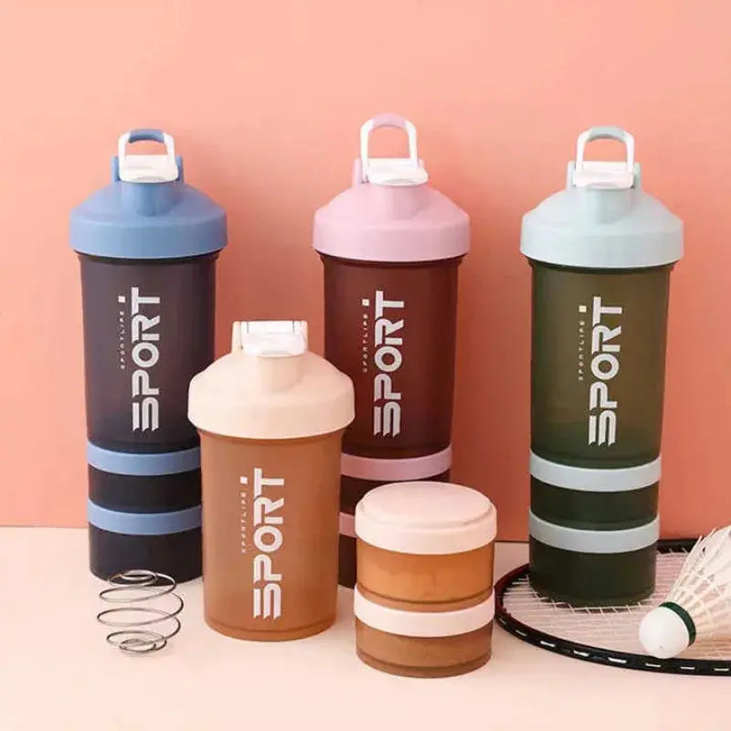 450ml Three-Layer Plastic Protein Shaker Bottle