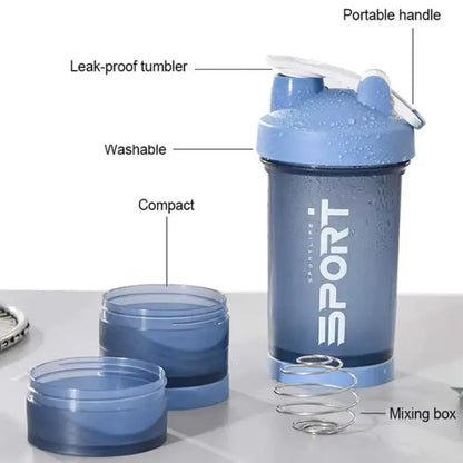450ml Three-Layer Plastic Protein Shaker Bottle