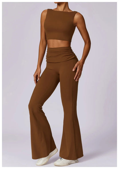 Elevate Activewear: Seamless Leggings & Top Set