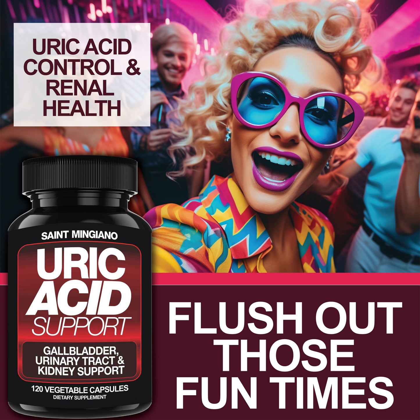 Uric Acid Support Capsules 120ct – Kidney Cleanse & Urinary Health Formula