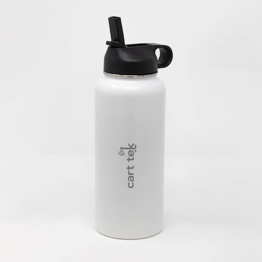 White Cart Tek 32oz Thermos Cup & XL Drink Holder Combo