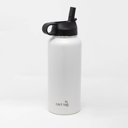 White Cart Tek 32oz Thermos Cup & XL Drink Holder Combo