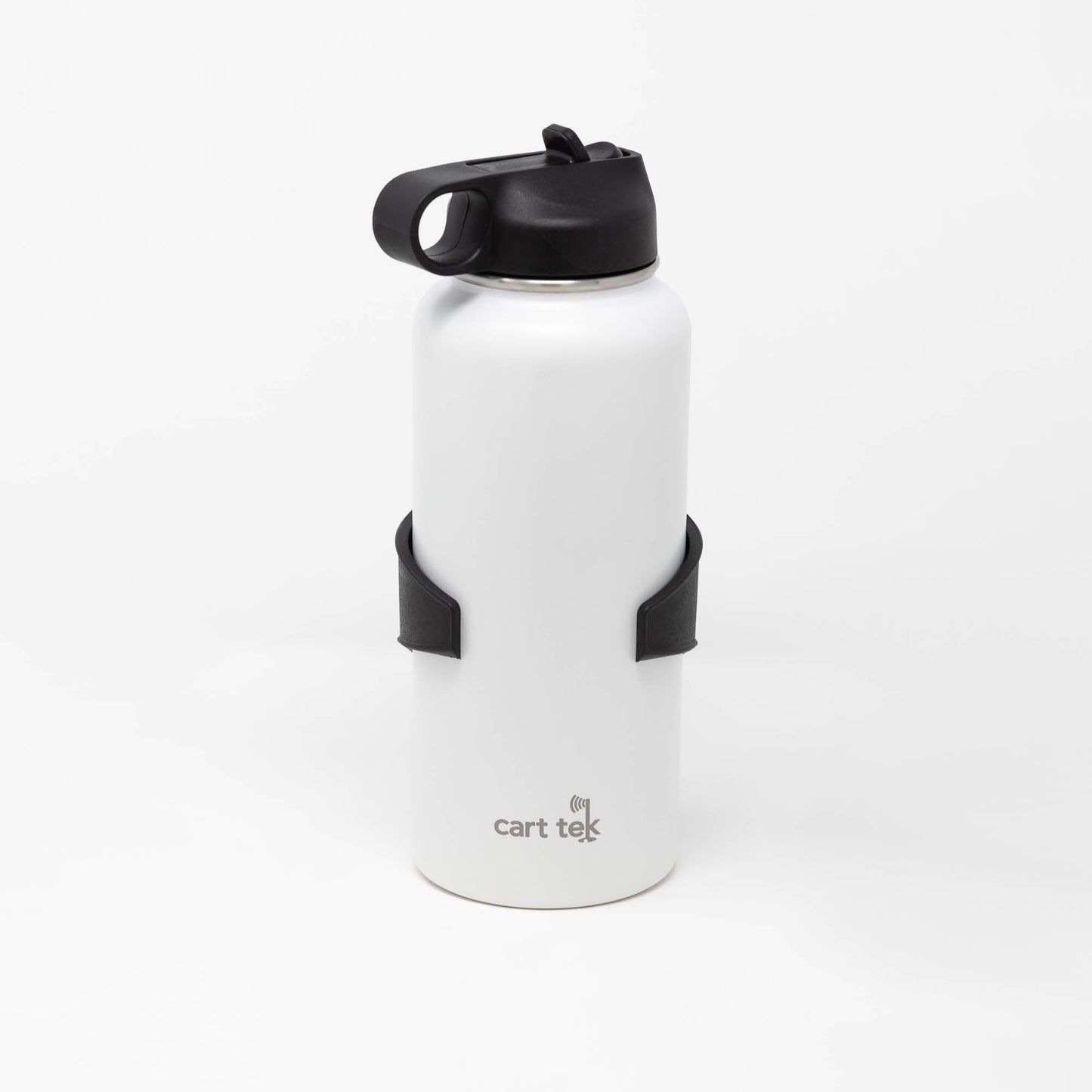 White Cart Tek 32oz Thermos Cup & XL Drink Holder Combo
