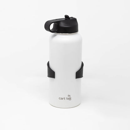 White Cart Tek 32oz Thermos Cup & XL Drink Holder Combo