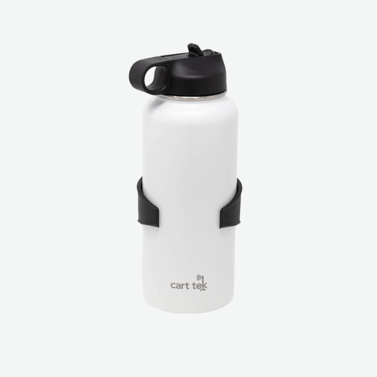White Cart Tek 32oz Thermos Cup & XL Drink Holder Combo
