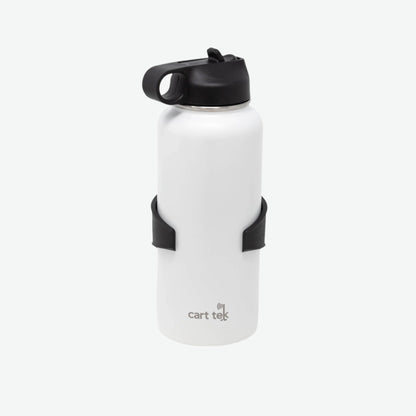 White Cart Tek 32oz Thermos Cup & XL Drink Holder Combo