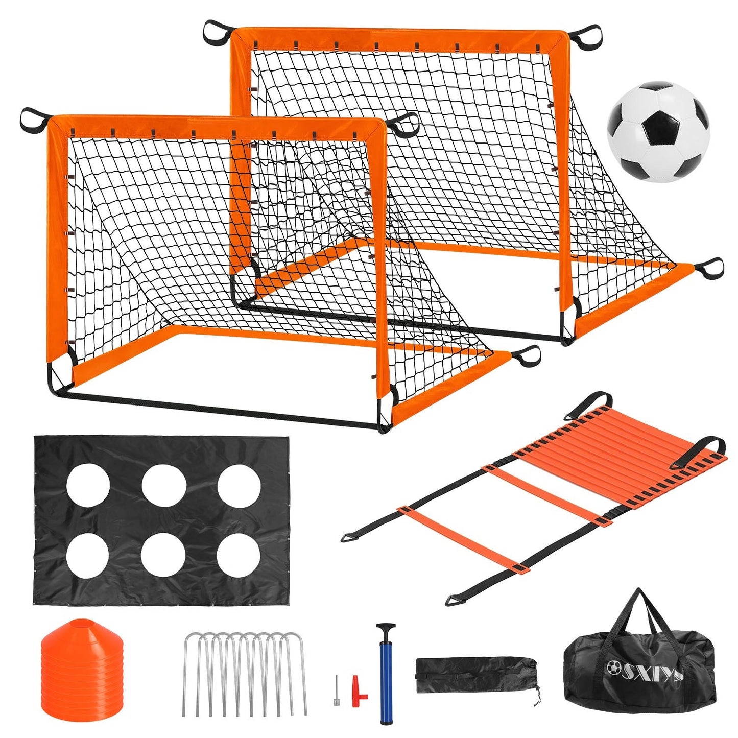 Kids Portable Soccer Goal Set with Training Accessories