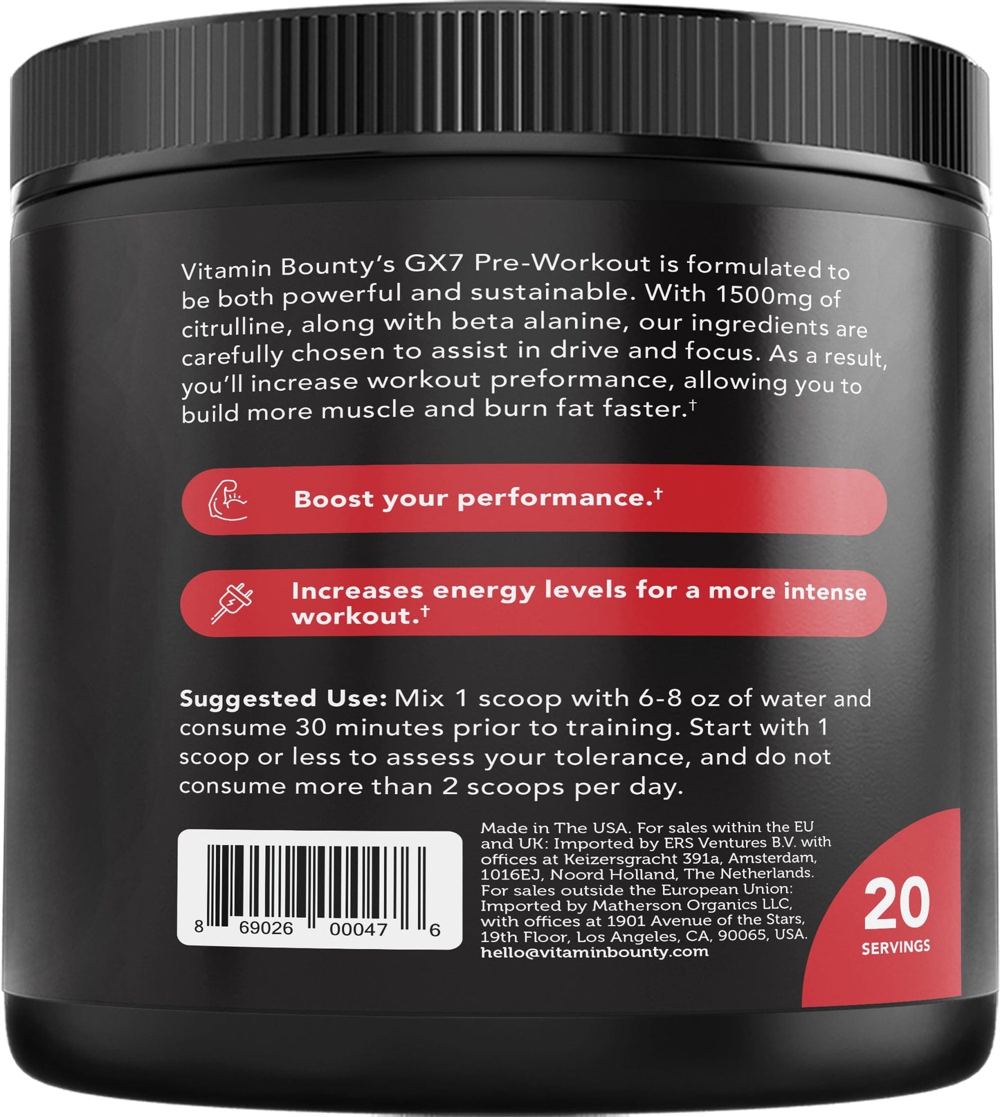 GX7 Pre-Workout Watermelon – Energy & Performance Boost Formula